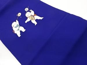 塩瀬手描き金彩童模様名古屋帯